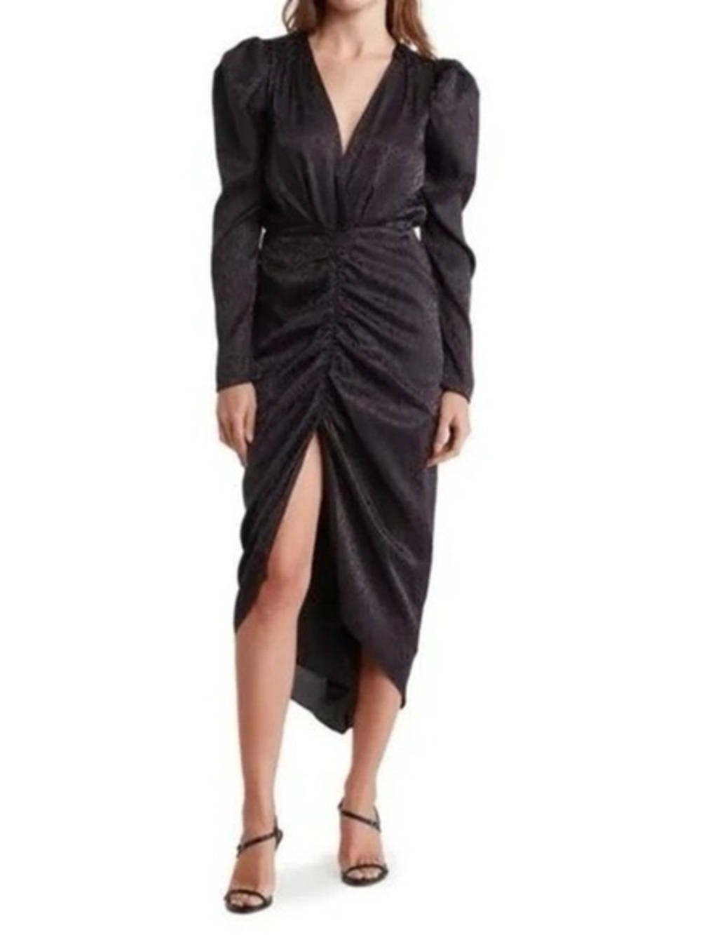Torn by Ronny Kobo Astrid Jacquard Ruched Midi Dress